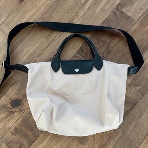 Longchamp medium tote with crossbody strap